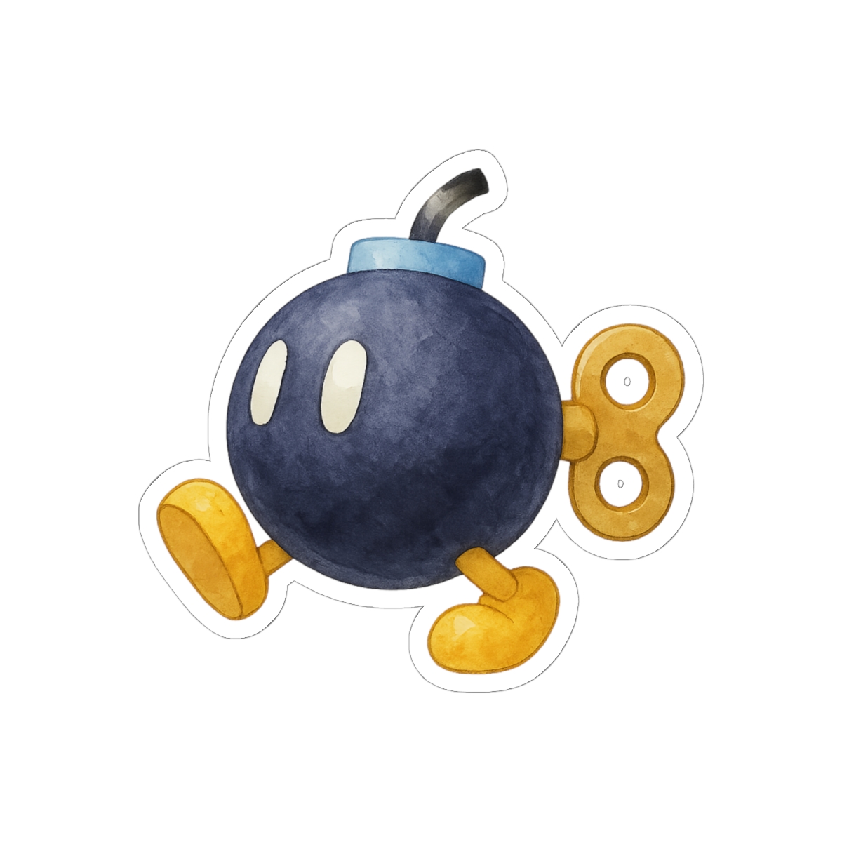 Cute Bomb-Omb Sticker | Adorable Mario Vinyl Decal - alternate angle 1, merchandise