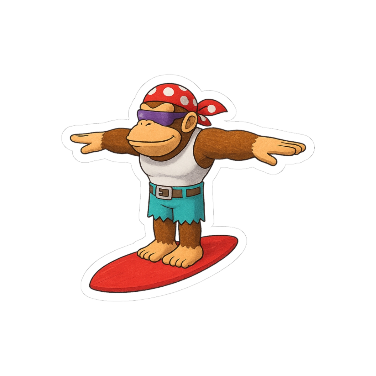 Funky Kong T-Pose Sticker | Funny Gaming Decal