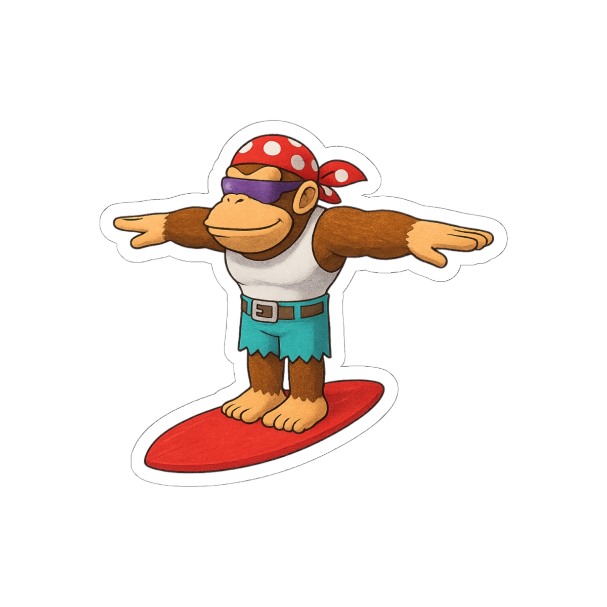 Funky Kong T-Pose Sticker | Funny Gaming Decal - alternate angle 1, merchandise