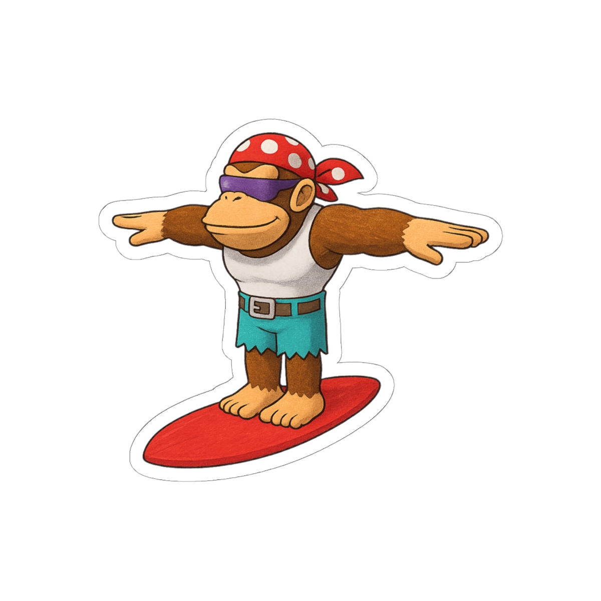 Funky Kong T-Pose Sticker | Funny Gaming Decal - alternate angle 2, merchandise