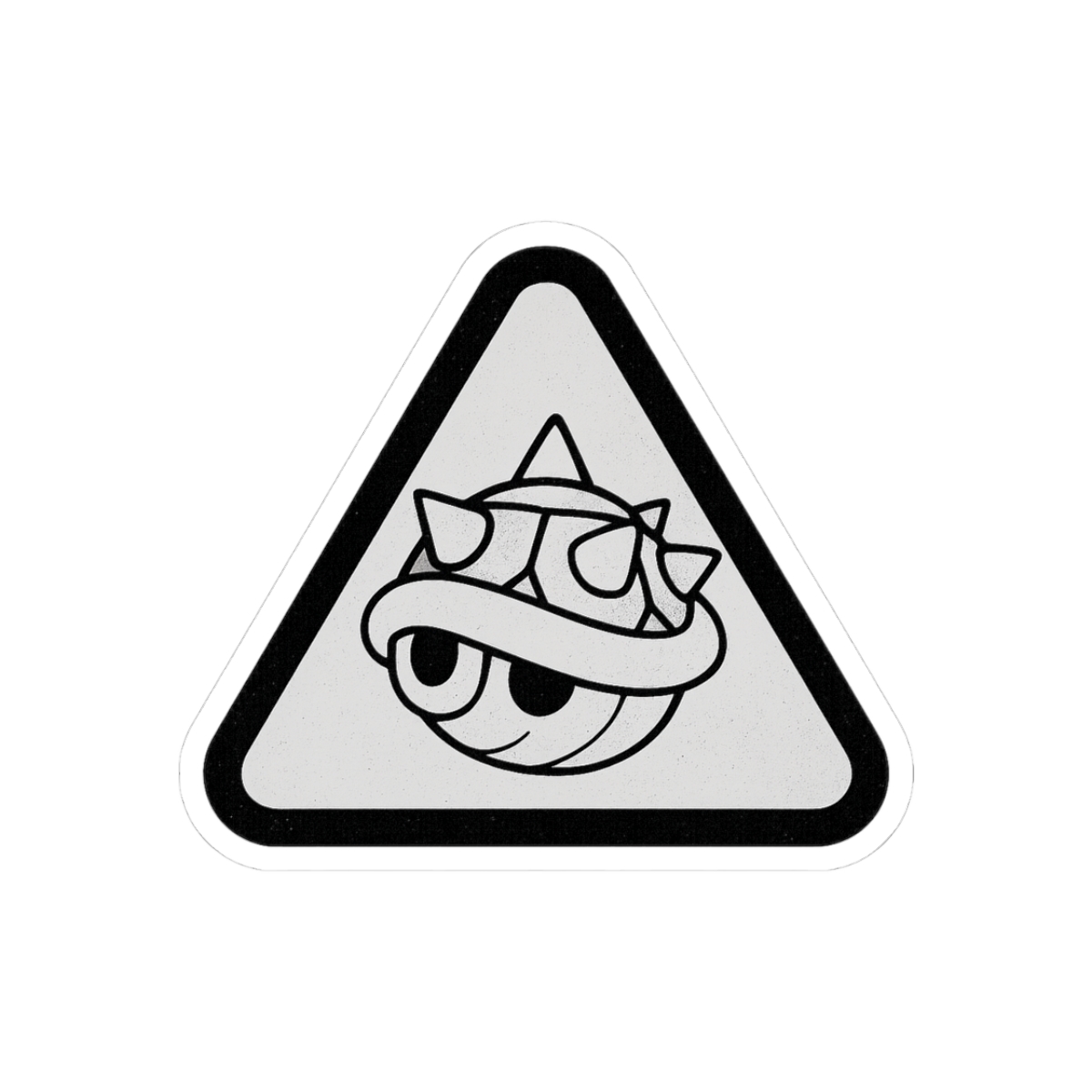 Spiked Blue Shell Warning Road Sign Sticker | Funny Mario Kart Decal