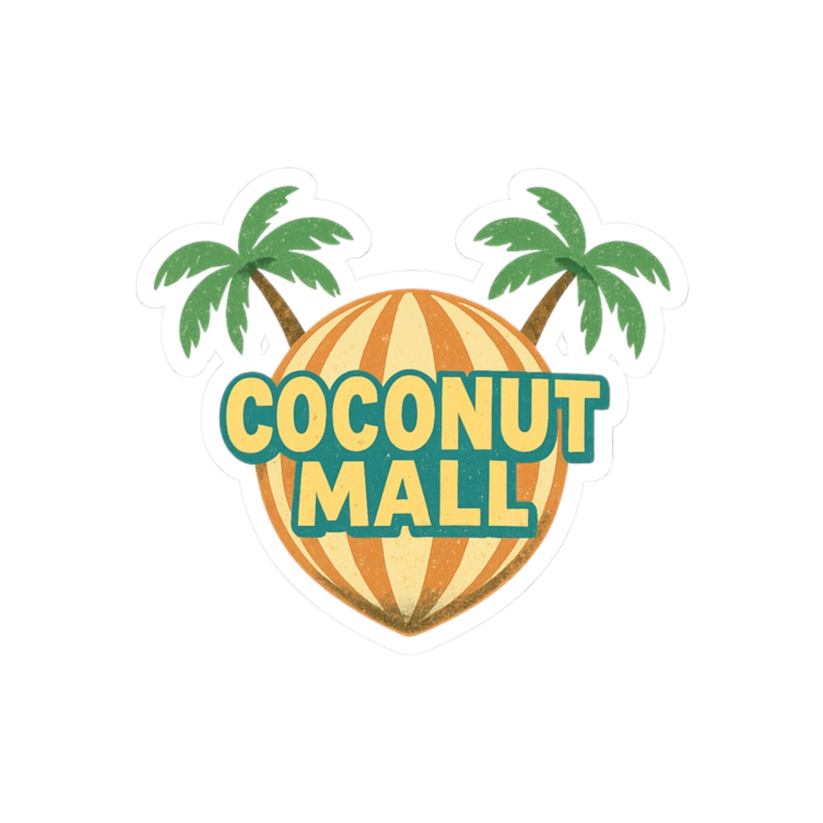 Coconut Mall Mario Kart Logo Sticker | Retro Gaming Vinyl Decal - alternate angle 3, merchandise