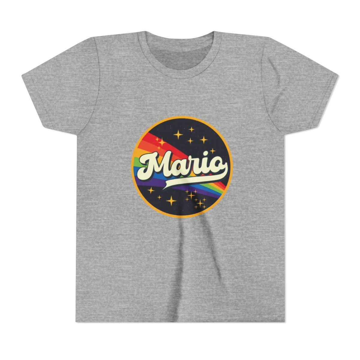 Mario // Rainbow In Space Vintage Style Kids T Shirt - alternate angle 2, merchandise