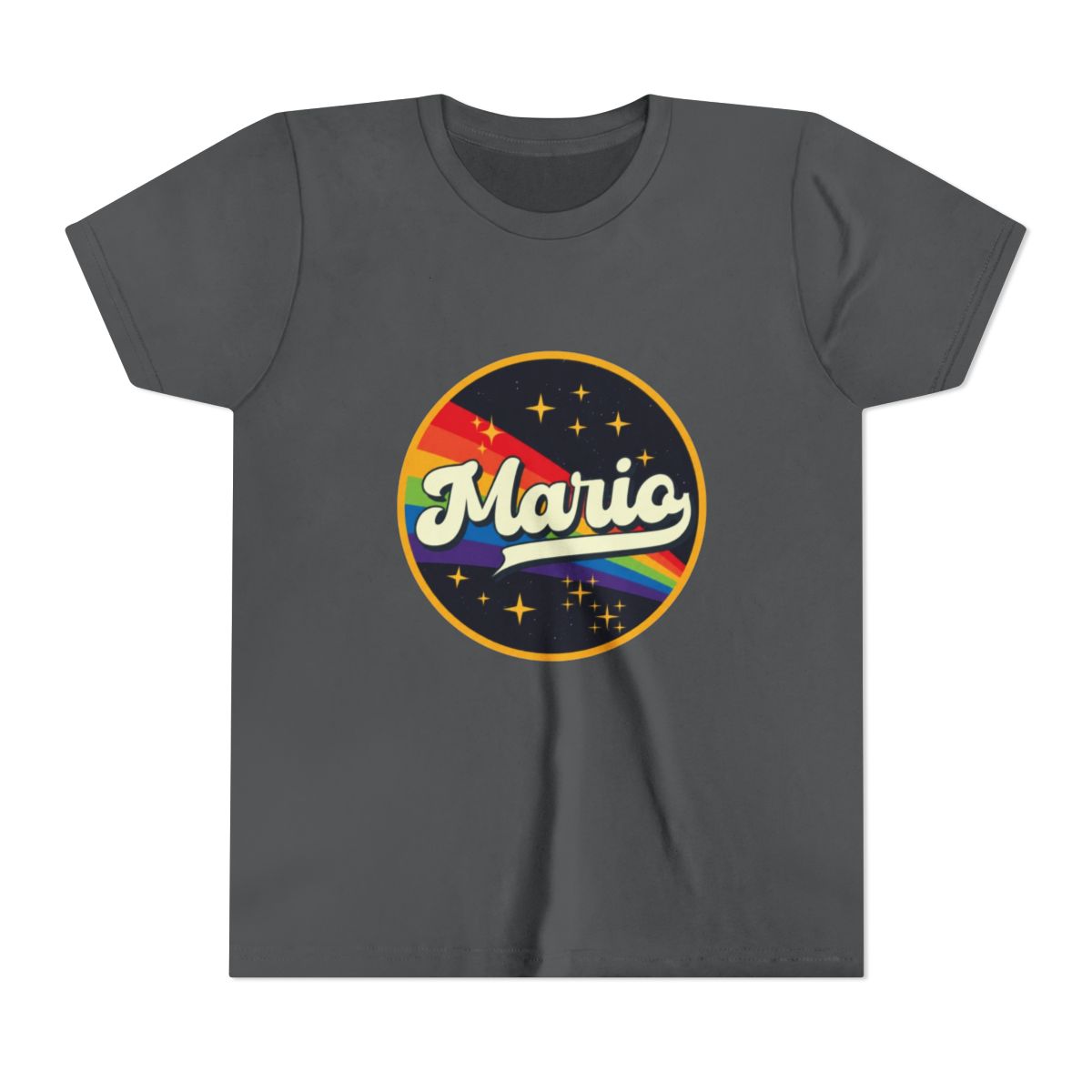 Mario // Rainbow In Space Vintage Style Kids T Shirt - alternate angle 4, merchandise